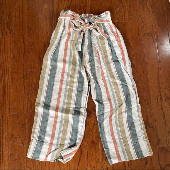 Madewell Linen Blend Wide Leg Crop Pants Size Small - Picture 3 of 7